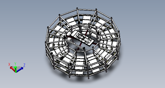 旋转式立体车库设计3D图纸方案sw模型