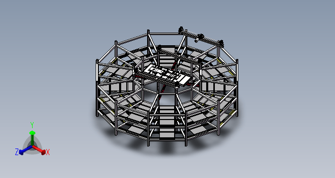 旋转式立体车库设计3D图纸方案sw模型