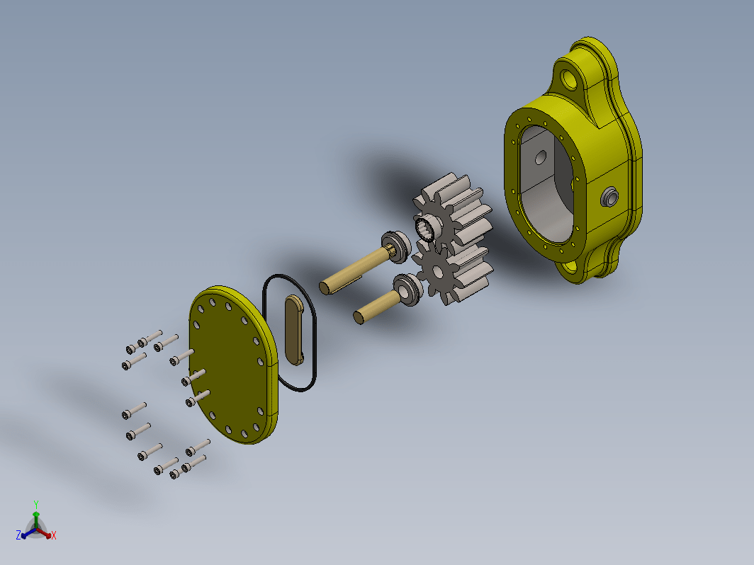 gear-pump齿轮泵 爆炸图