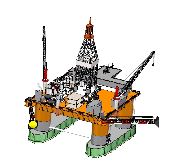 海上钻井平台布局设计三维SW