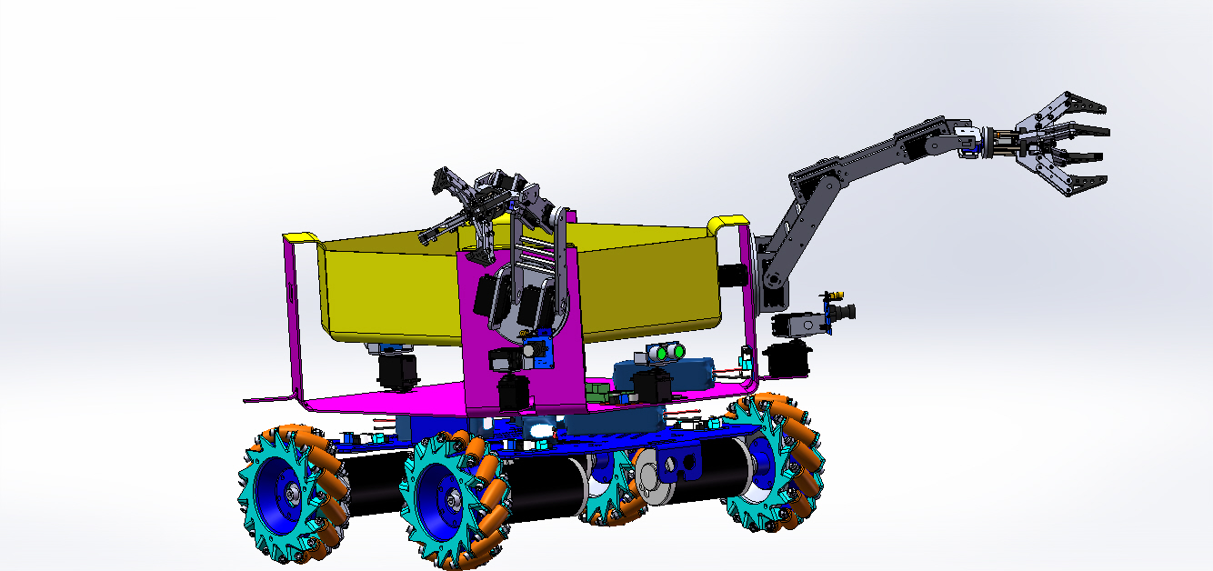 Raspberry树莓派麦克纳姆轮机械手小车
