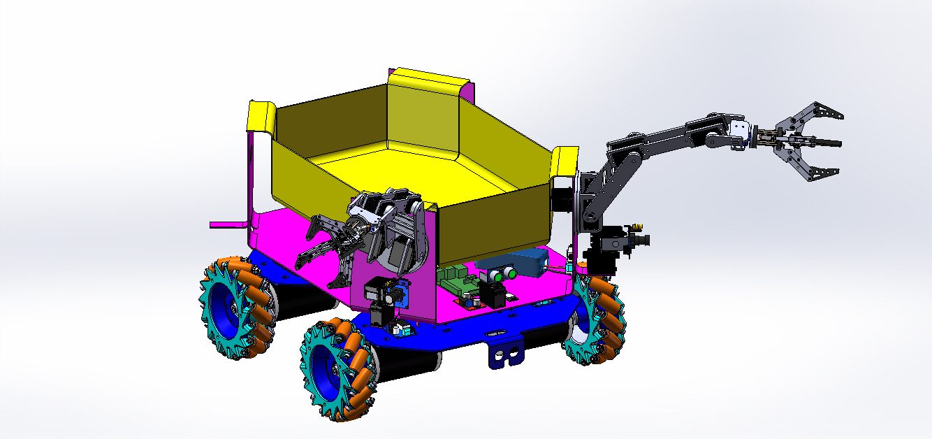 Raspberry树莓派麦克纳姆轮机械手小车