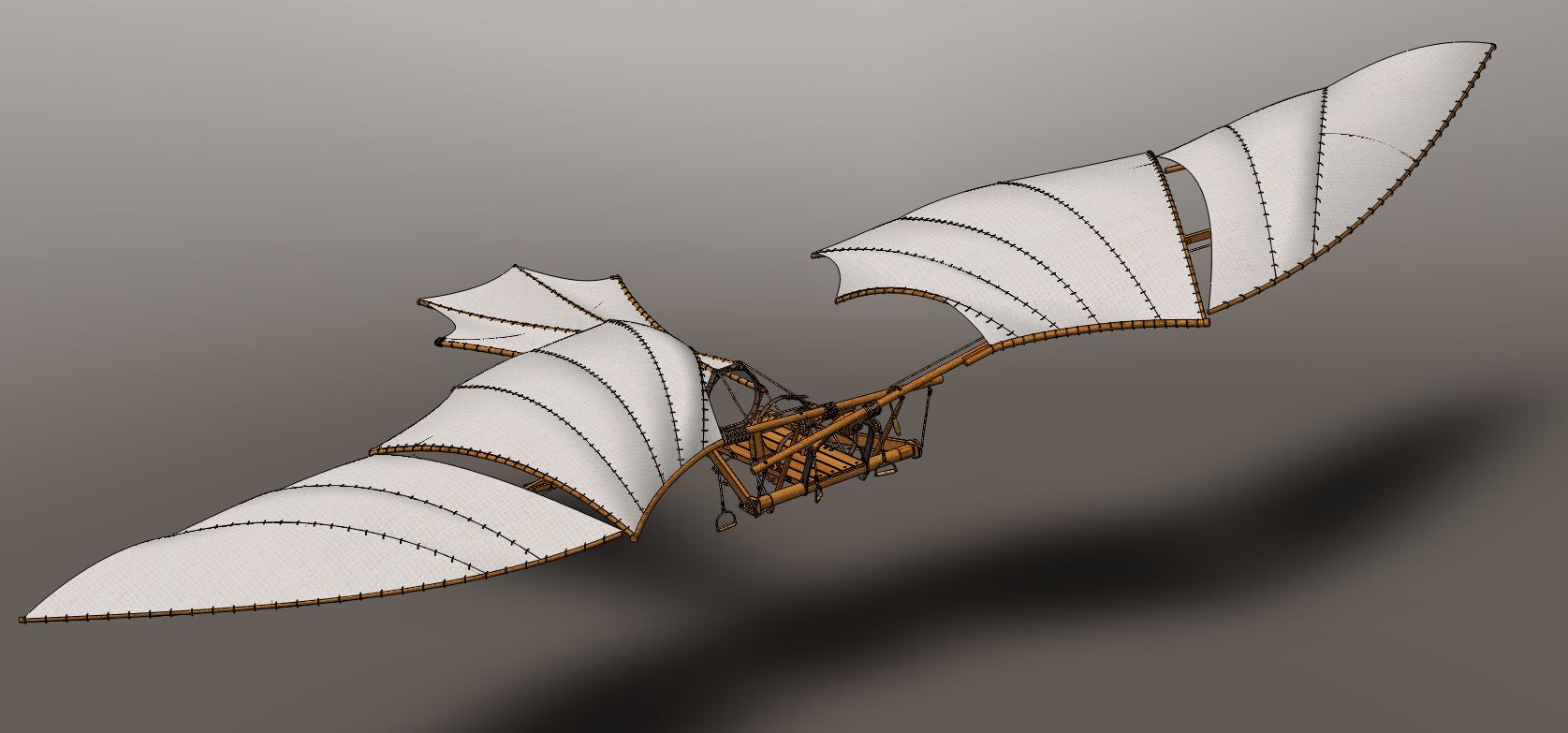达芬奇设计的扑翼飞鸟