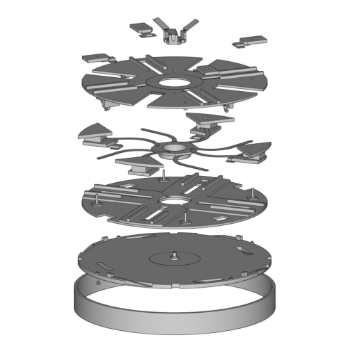 可展开旋转圆桌图纸 skp三维格式 dxf CAD平面格式 pdf说明文档缩略图
