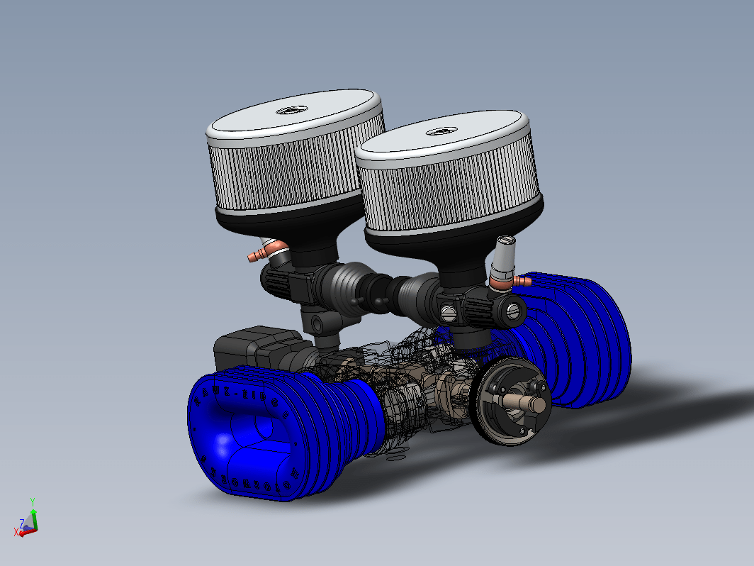 4缸RC发动机3D