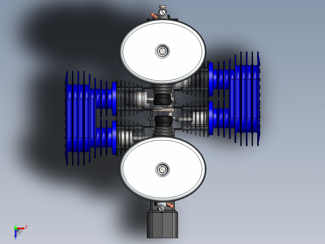 4缸RC发动机3D