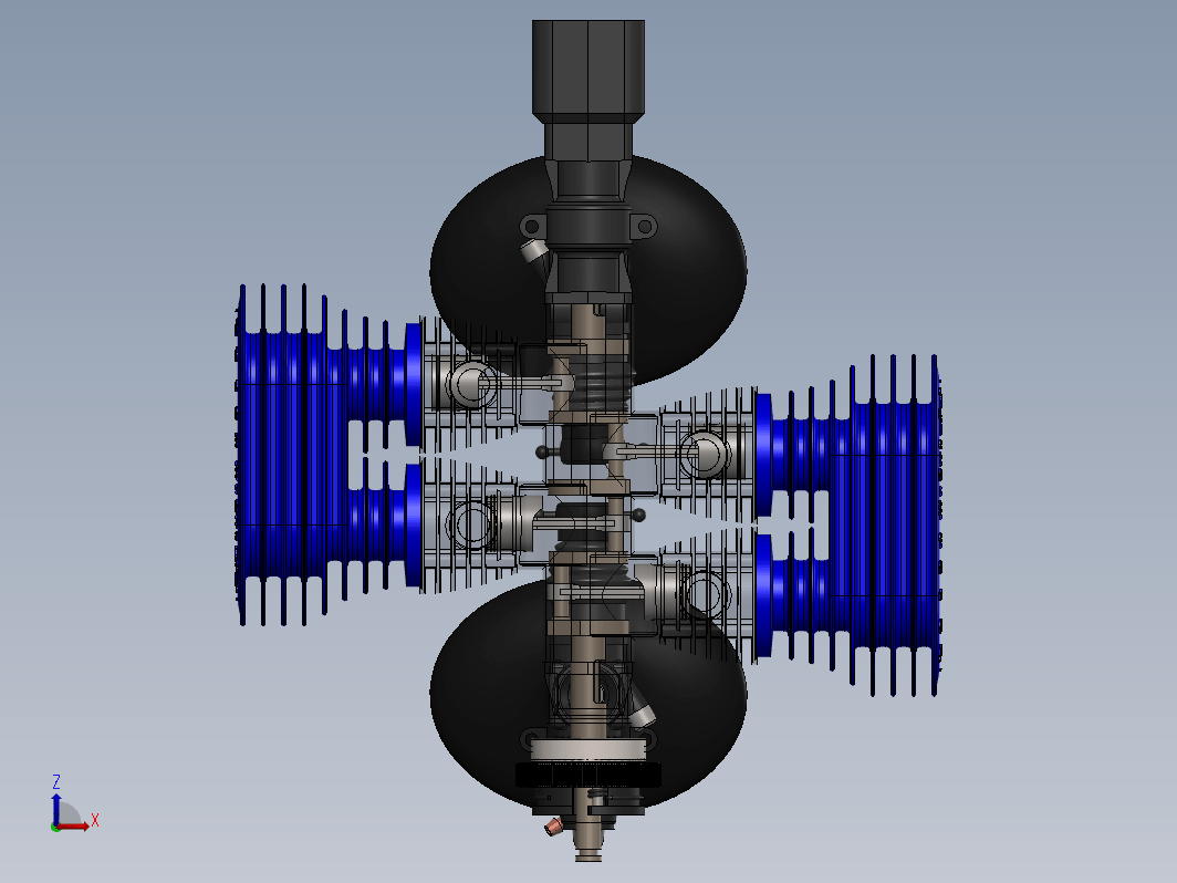 4缸RC发动机3D