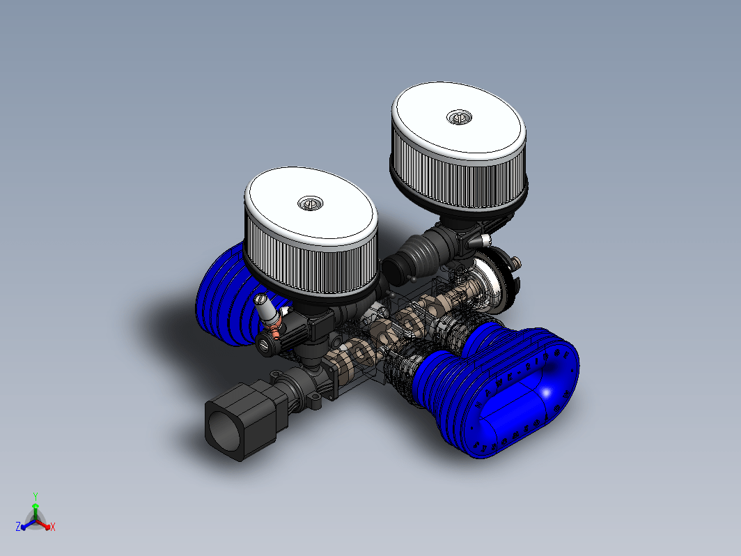 4缸RC发动机3D