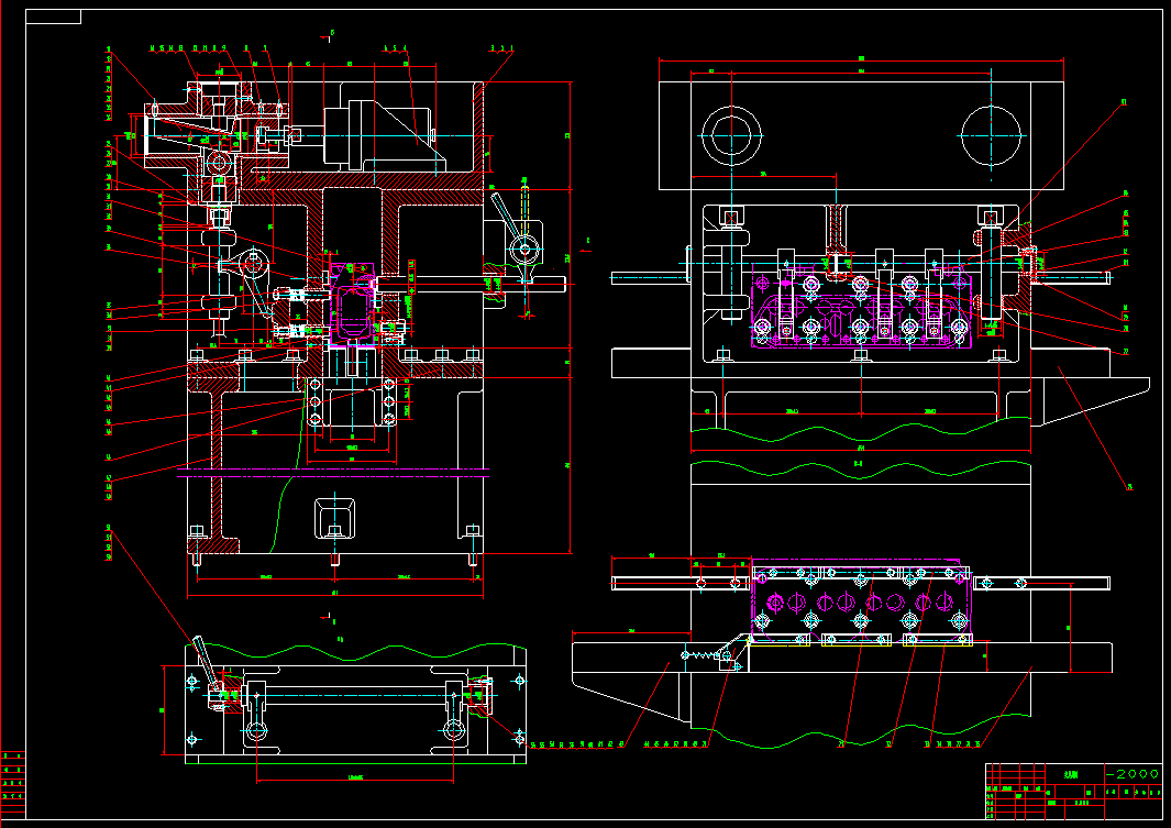 气缸盖螺钉孔加工专机设计 组合专机-CAD+说明书