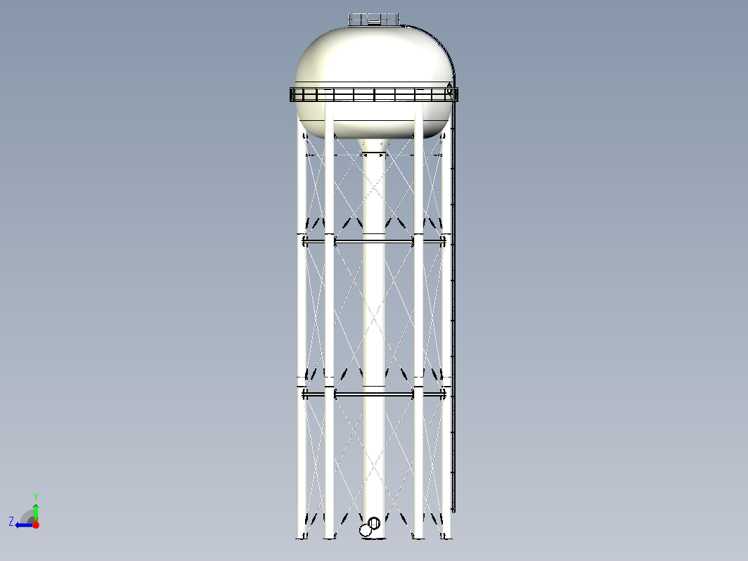 3节高架水塔3D模型