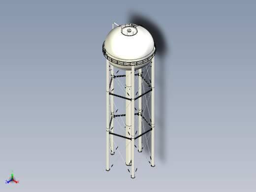 3节高架水塔3D模型缩略图