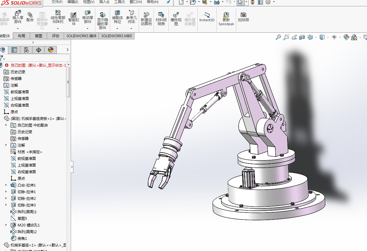 物料包装线模型码垛推动机构的设计三维SW2014带参+CAD+说明