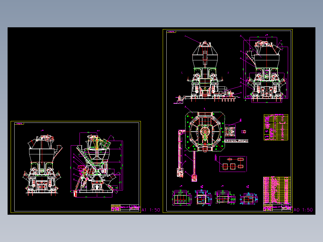 1024立磨总图CAD设计