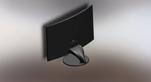 Samsung曲面屏显示器简易模型3D图纸 Solidworks设计 附STEP IGS缩略图