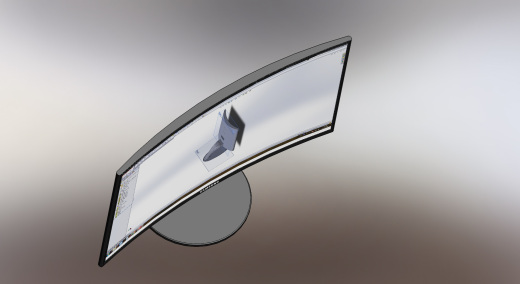 Samsung曲面屏显示器简易模型3D图纸 Solidworks设计 附STEP IGS缩略图
