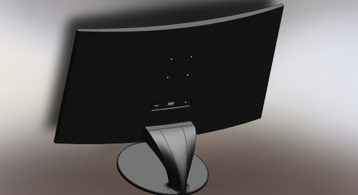 Samsung曲面屏显示器简易模型3D图纸 Solidworks设计 附STEP IGS缩略图