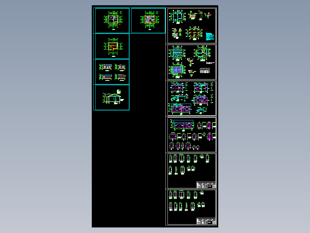 轻钢结构装配式房屋建筑、结构施工图CAD图纸