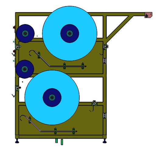 立式收放料架3D数模图纸 Solidworks设计 附x_t格式