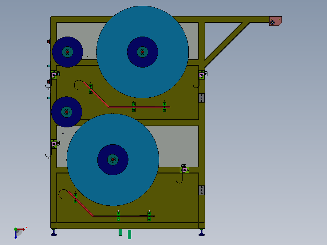 立式收放料架3D数模图纸 Solidworks设计 附x_t格式