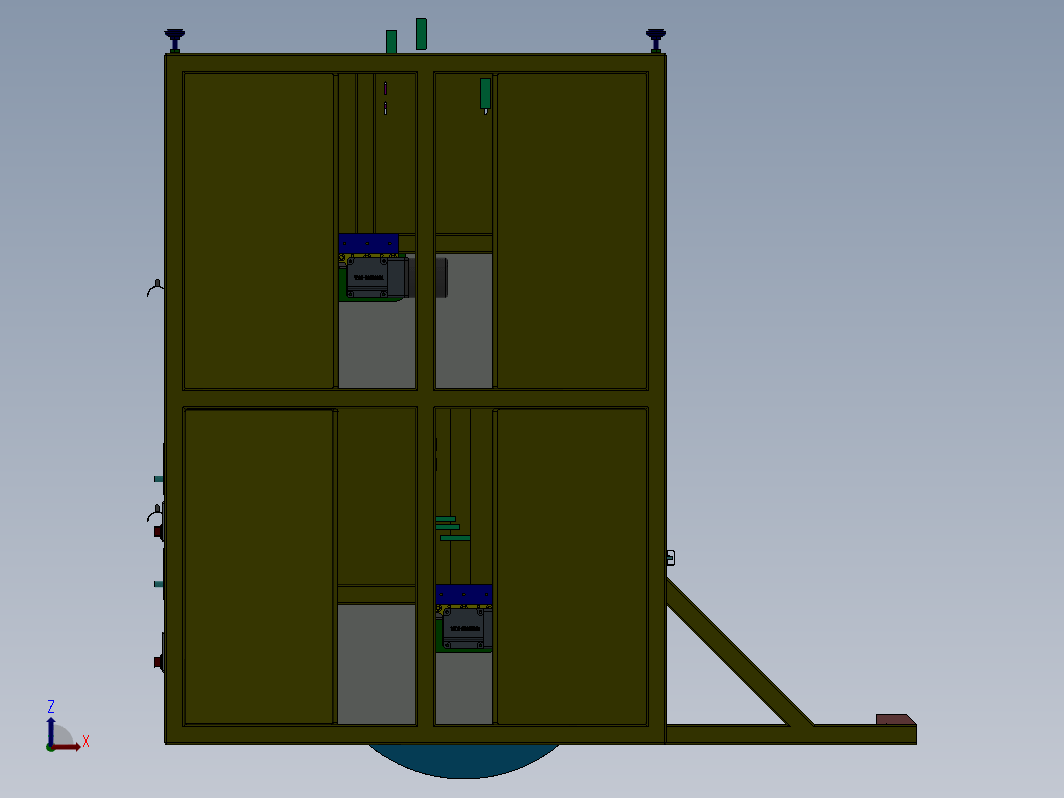 立式收放料架3D数模图纸 Solidworks设计 附x_t格式