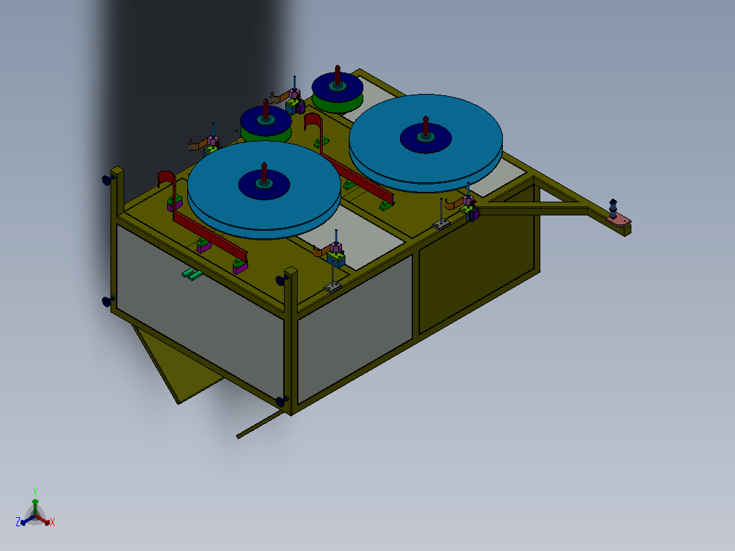 立式收放料架3D数模图纸 Solidworks设计 附x_t格式