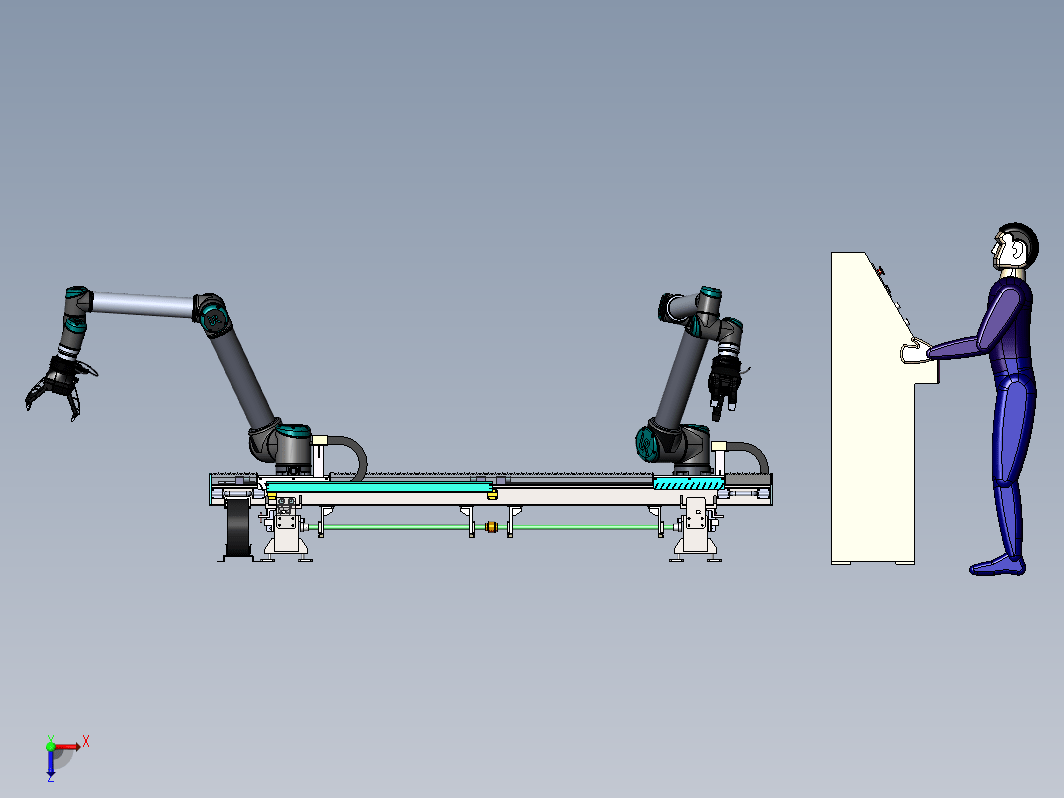 双工位抓取作业机械手模型