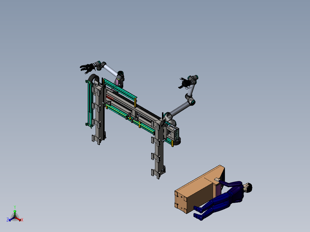 双工位抓取作业机械手模型