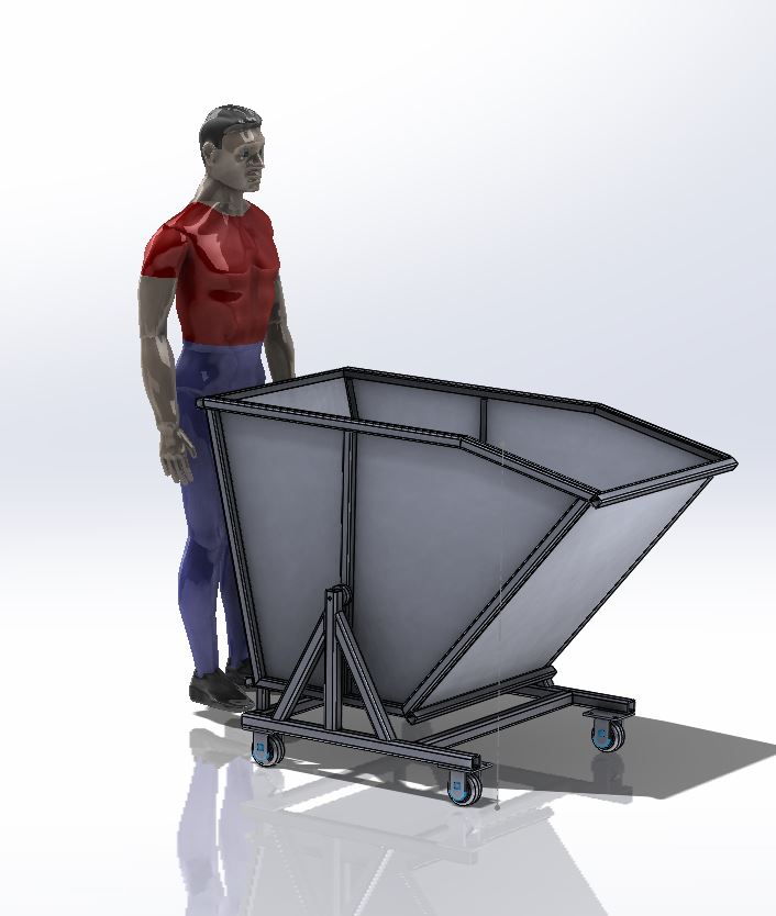 tilting斜口运输斗车3D图纸 Solidworks设计 附STEP x_t