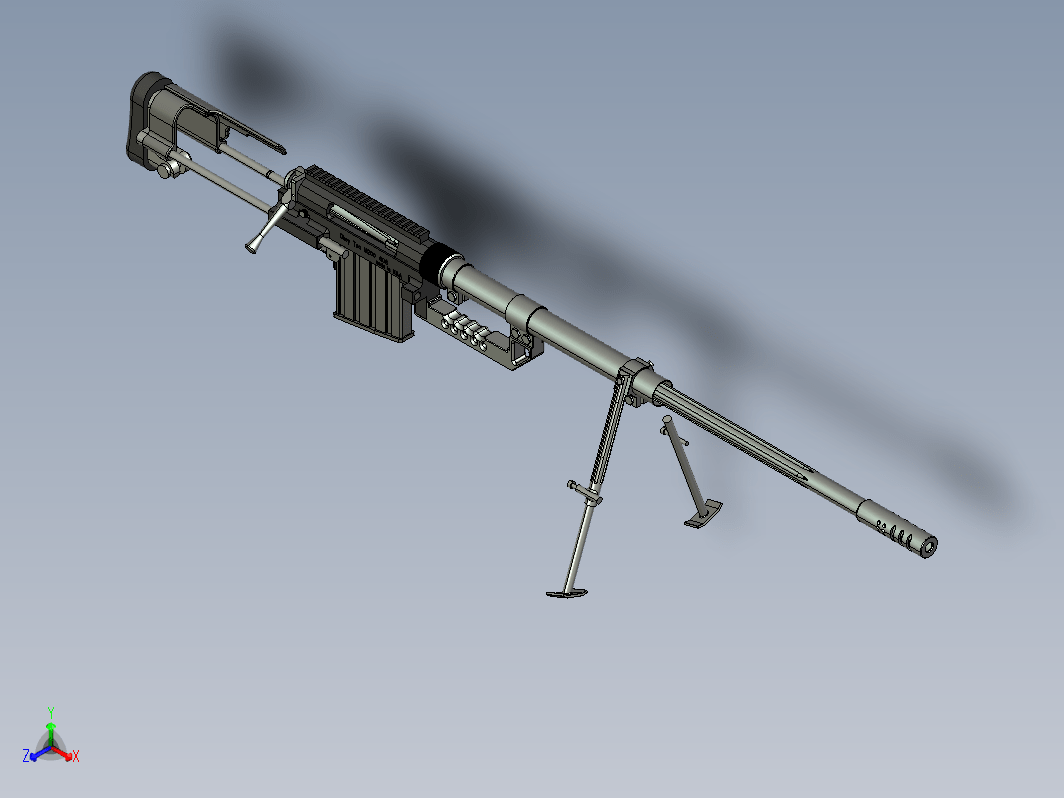 狙击枪游戏道具模型 PROE设计