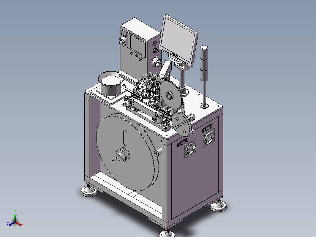 高速SMD编带设备包装机 3D模型（ProE_Creo.Elements设计，提供step(stp)_Asm_Prt文件2