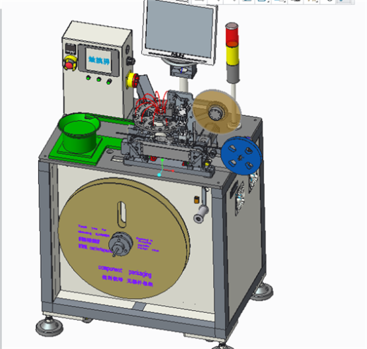 高速SMD编带设备包装机 3D模型（ProE_Creo.Elements设计，提供step(stp)_Asm_Prt文件2缩略图