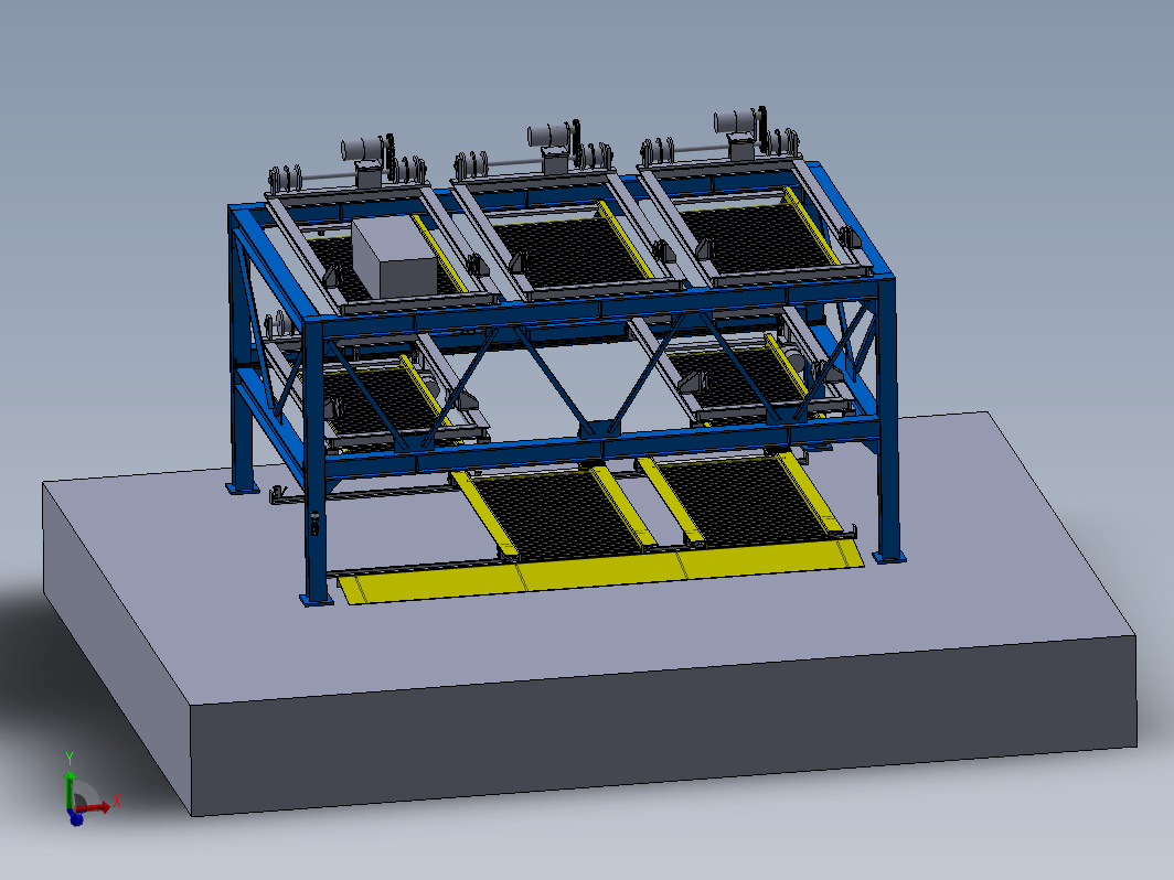 3层立体车库模型三维SW2016带参