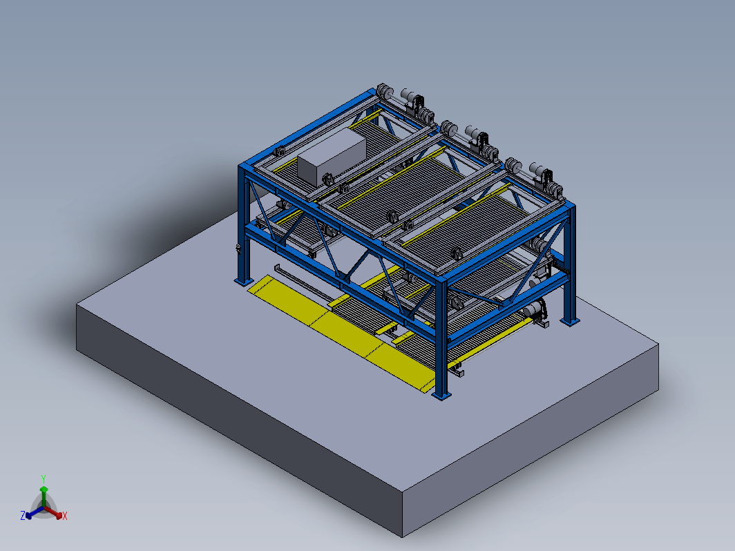 3层立体车库模型三维SW2016带参
