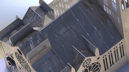 圣母院大教堂金属板拼图模型缩略图