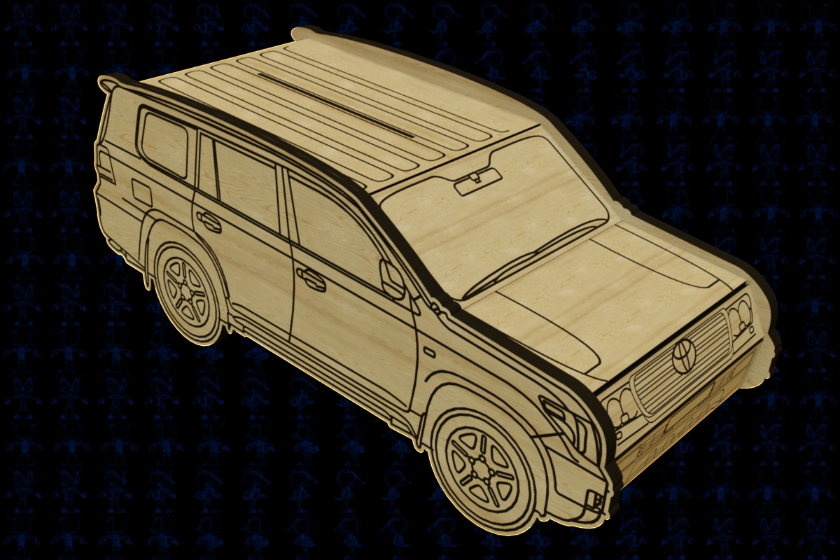 木制SUV玩具小车激光切割模型