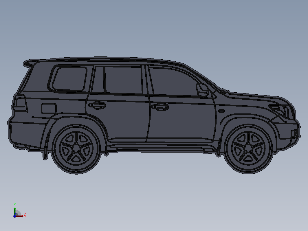 木制SUV玩具小车激光切割模型