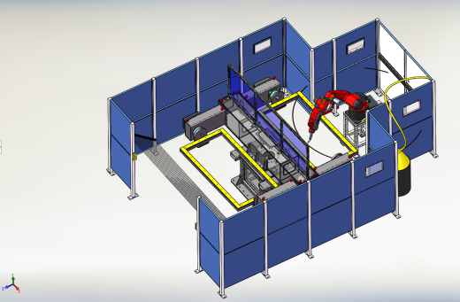 带六轴机器人三轴焊接平台 Three-axis welding platform