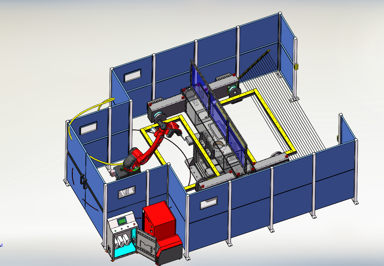 带六轴机器人三轴焊接平台 Three-axis welding platform