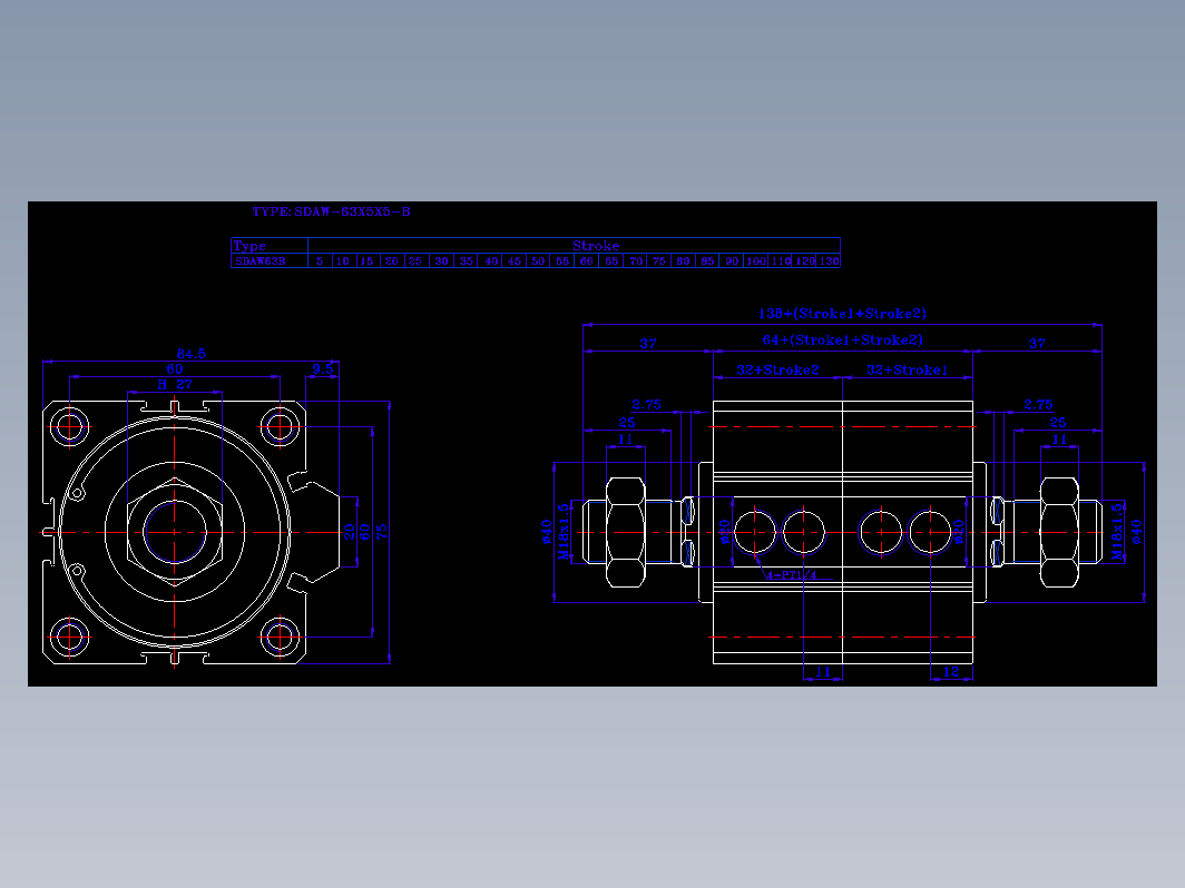 SDA气缸 83-SDAW-63-BZW