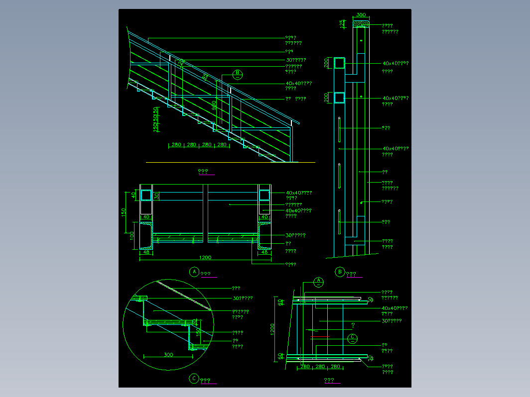 CAD室内设计施工-楼梯 FH10D001