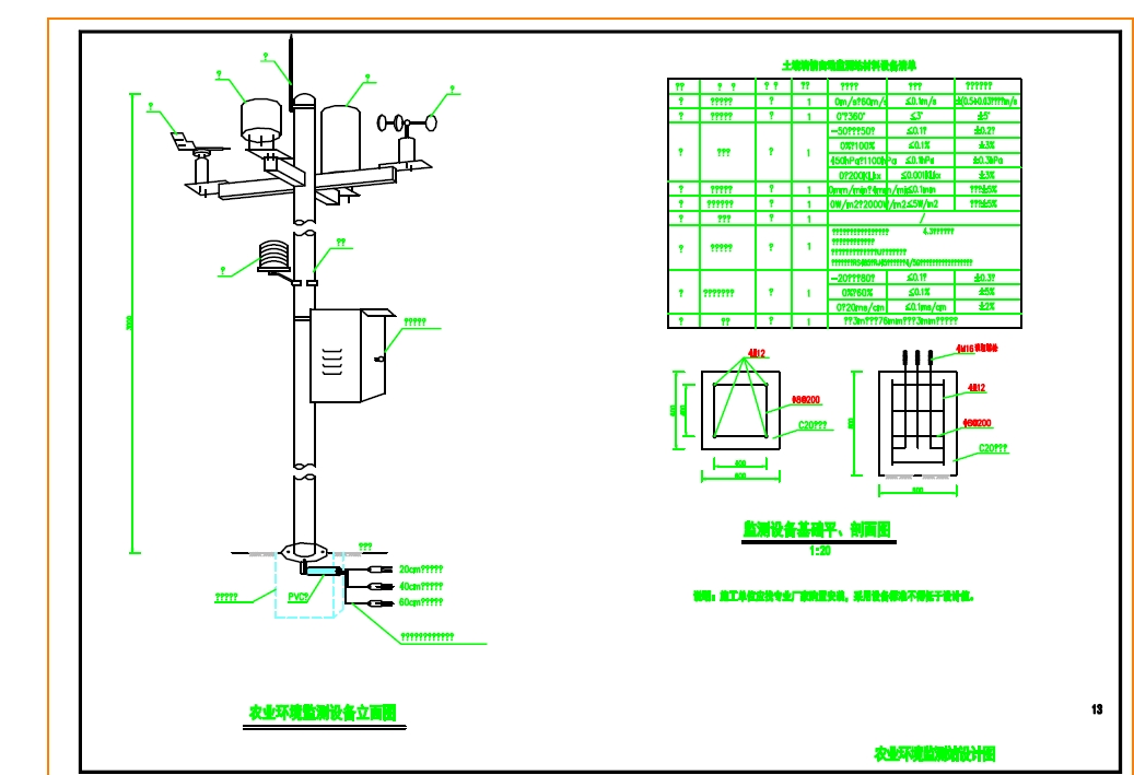 高标准农田智慧农业（田间监测站） CAD图纸