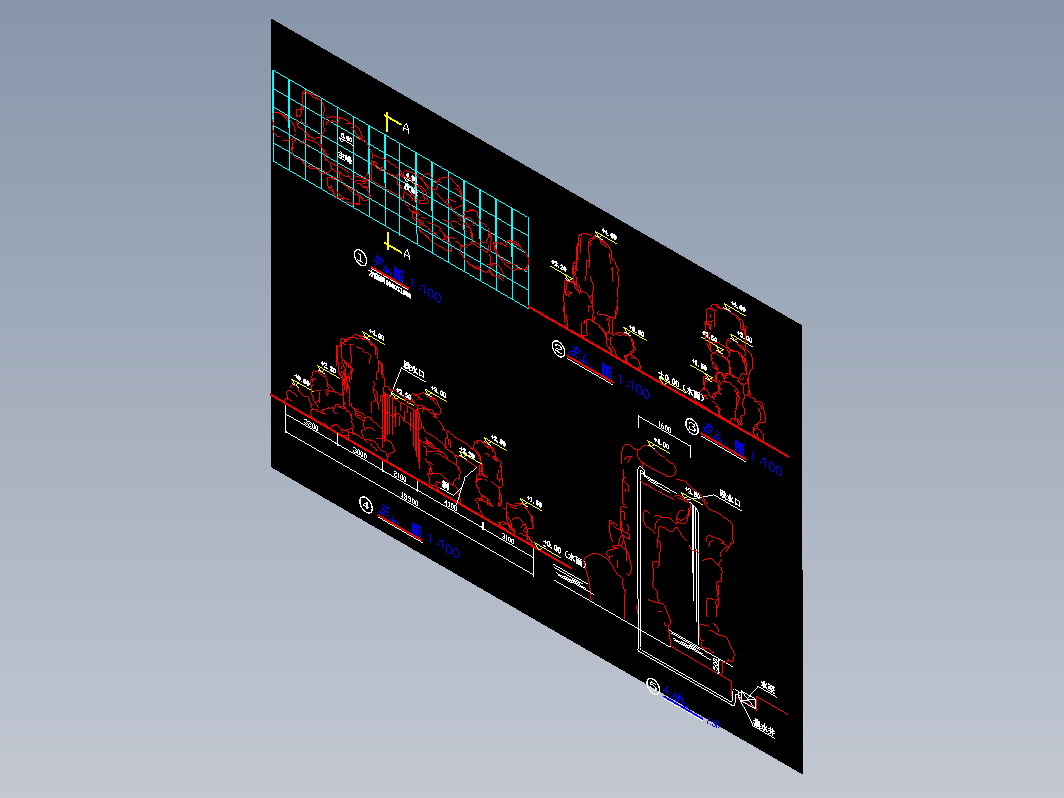 20种假山石阵CAD图纸