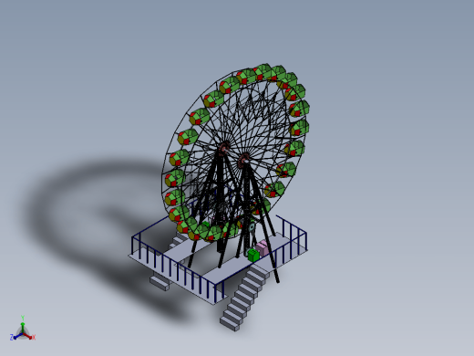 Giant Wheel Ride简易摩天轮造型模型3D图纸 Solidworks设计缩略图