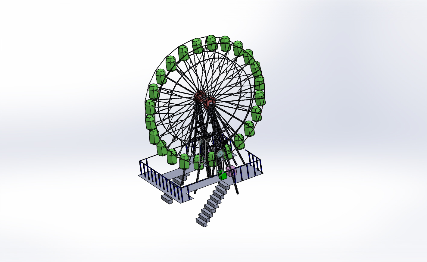 Giant Wheel Ride简易摩天轮造型模型3D图纸 Solidworks设计