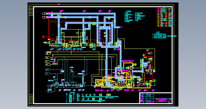 终冷洗苯工艺流程设计图纸CAD+说明