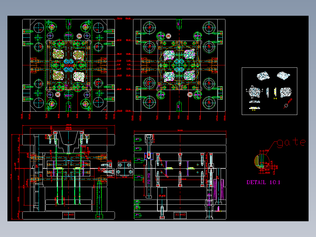 模具设计CAD图纸：手机按键模