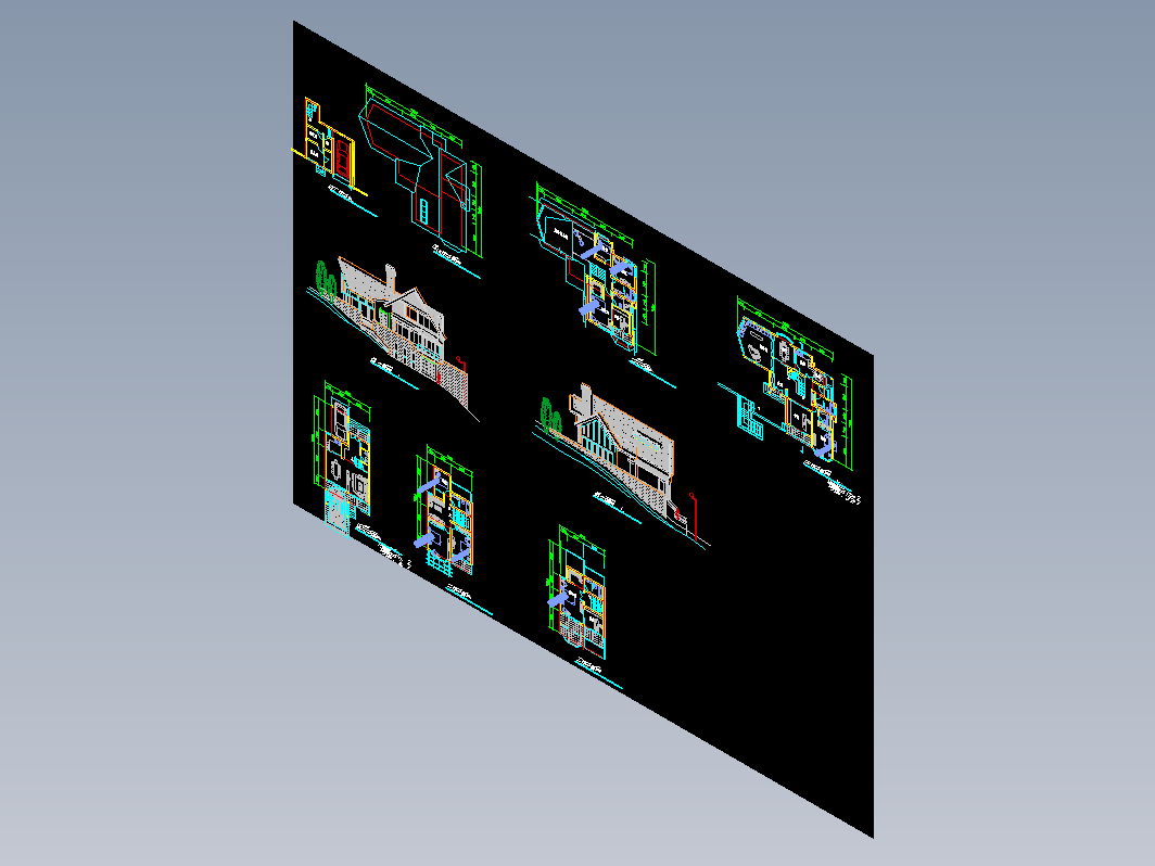 别墅排屋CAD-独立别墅户型4