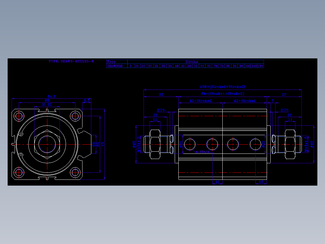 SDA气缸 83-SDAW-63-SW