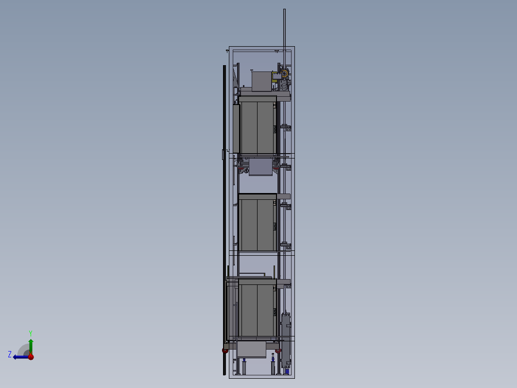垂直升降式电梯机构设计图纸三维