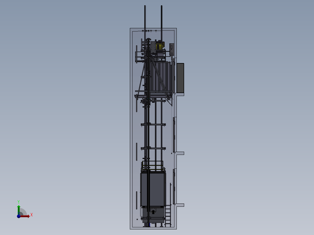垂直升降式电梯机构设计图纸三维